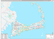 Barnstable Town Wall Map Premium Style